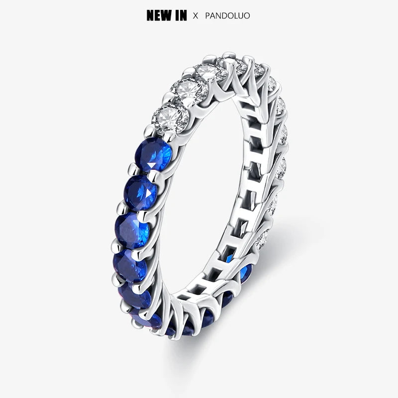 2023 New in Blue Zircon Eye Modeling Rings Jewelry Gift 925 Silver Anniversary Engagement Rings Various Styles One Size Fits All