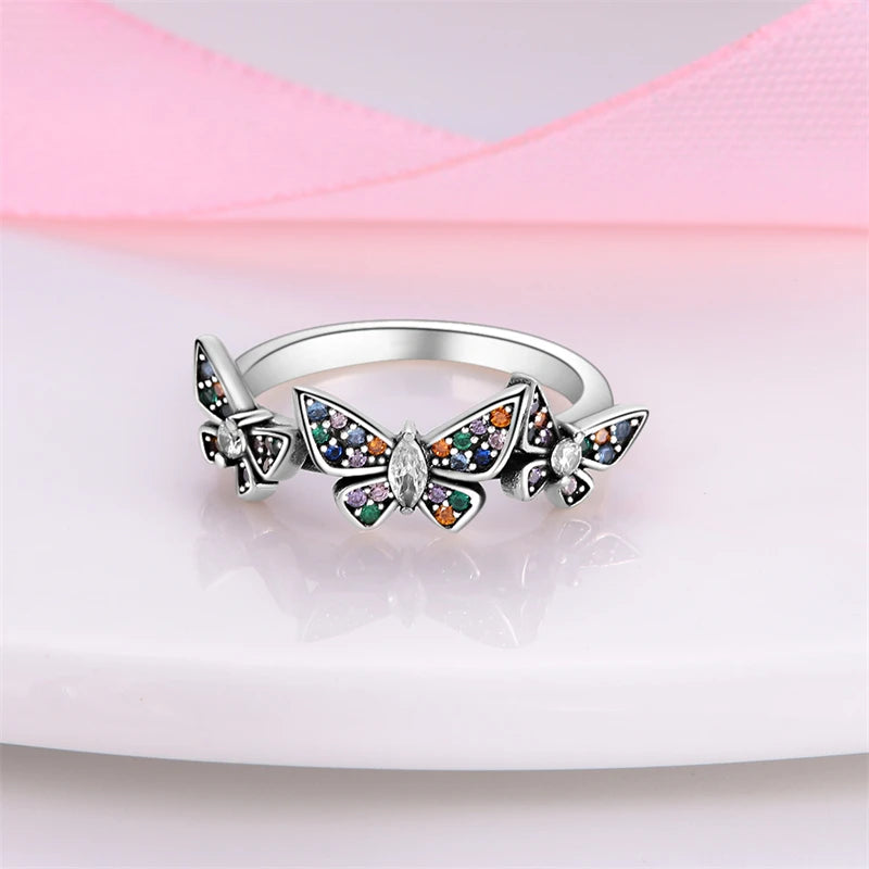 2023 New in Blue Zircon Eye Modeling Rings Jewelry Gift 925 Silver Anniversary Engagement Rings Various Styles One Size Fits All