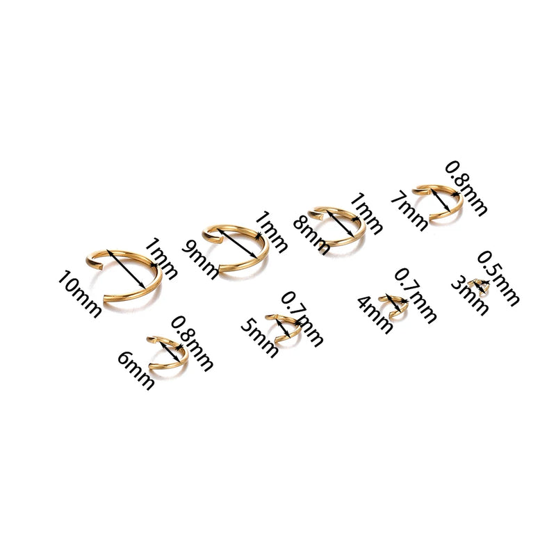 100/200pcs Stainless Steel Open Single Loops Jump Rings Split Rings Connectors For DIY Jewelry Making Accessories Wholesale