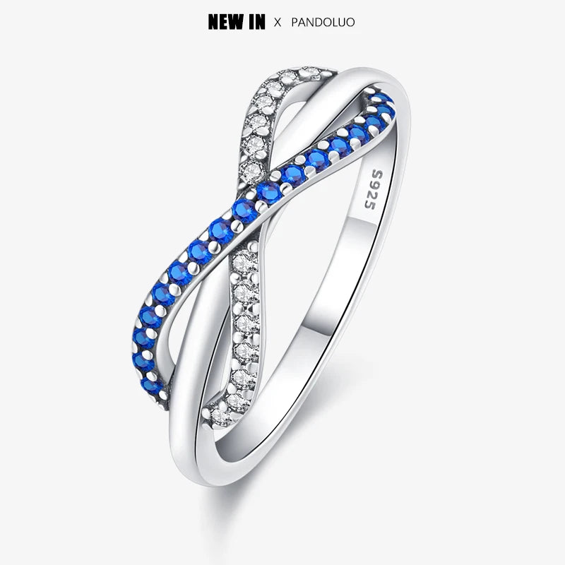 2023 New in Blue Zircon Eye Modeling Rings Jewelry Gift 925 Silver Anniversary Engagement Rings Various Styles One Size Fits All