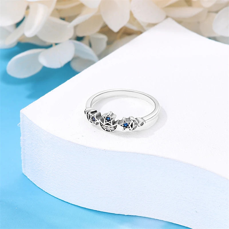 2023 New in Blue Zircon Eye Modeling Rings Jewelry Gift 925 Silver Anniversary Engagement Rings Various Styles One Size Fits All
