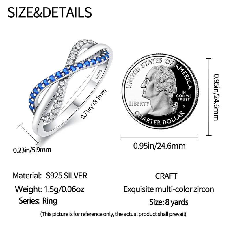 2023 New in Blue Zircon Eye Modeling Rings Jewelry Gift 925 Silver Anniversary Engagement Rings Various Styles One Size Fits All