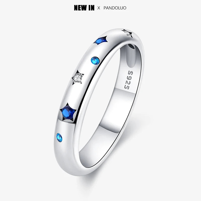 2023 New in Blue Zircon Eye Modeling Rings Jewelry Gift 925 Silver Anniversary Engagement Rings Various Styles One Size Fits All