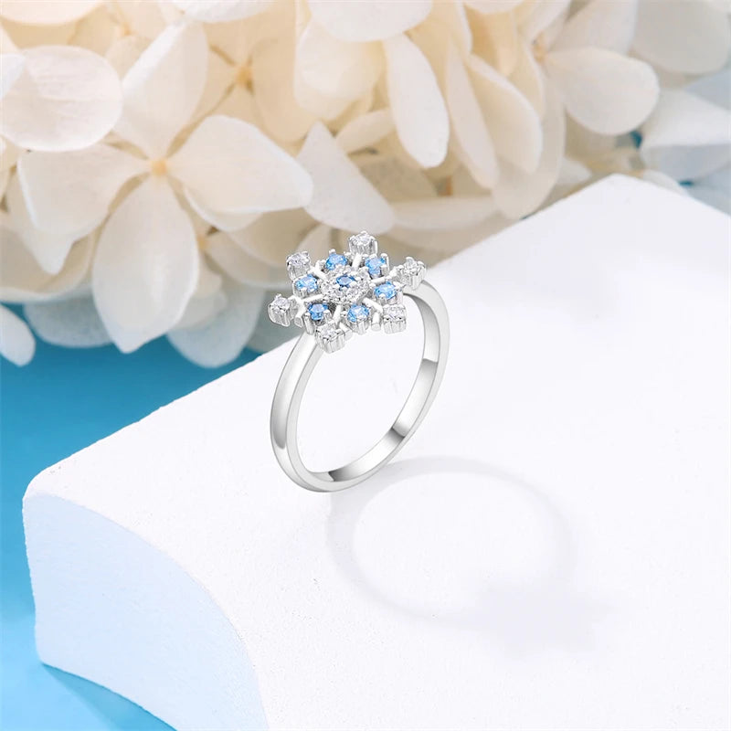 2023 New in Blue Zircon Eye Modeling Rings Jewelry Gift 925 Silver Anniversary Engagement Rings Various Styles One Size Fits All