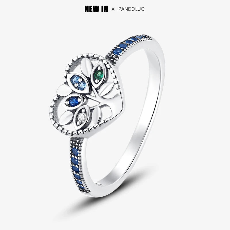 2023 New in Blue Zircon Eye Modeling Rings Jewelry Gift 925 Silver Anniversary Engagement Rings Various Styles One Size Fits All