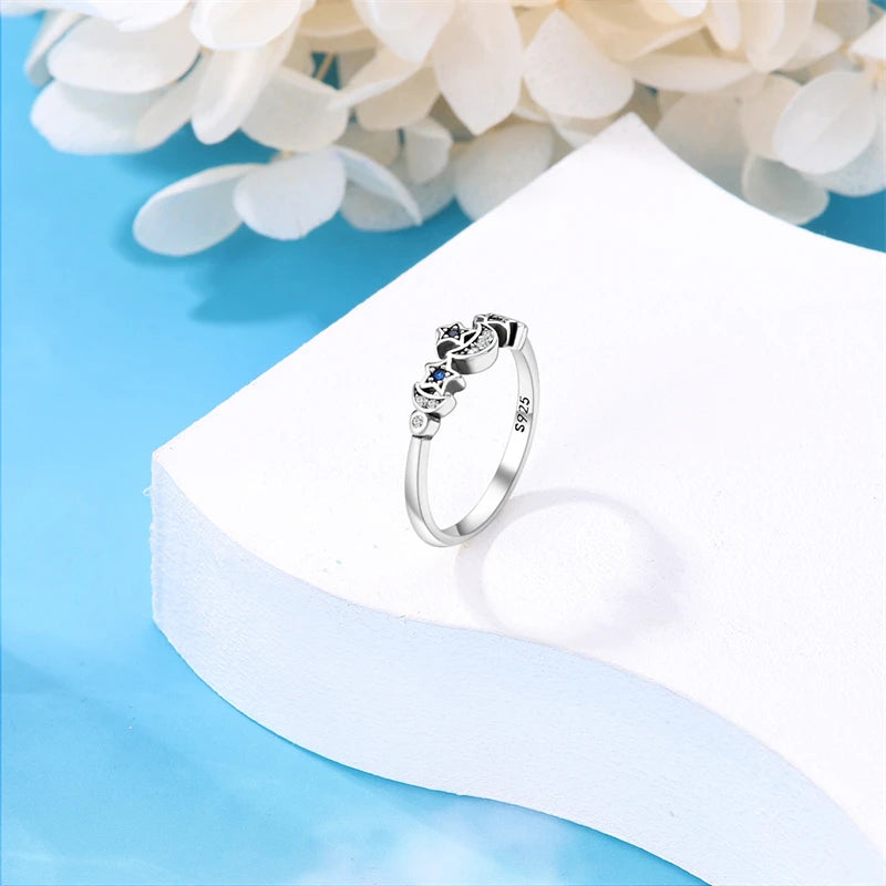 2023 New in Blue Zircon Eye Modeling Rings Jewelry Gift 925 Silver Anniversary Engagement Rings Various Styles One Size Fits All