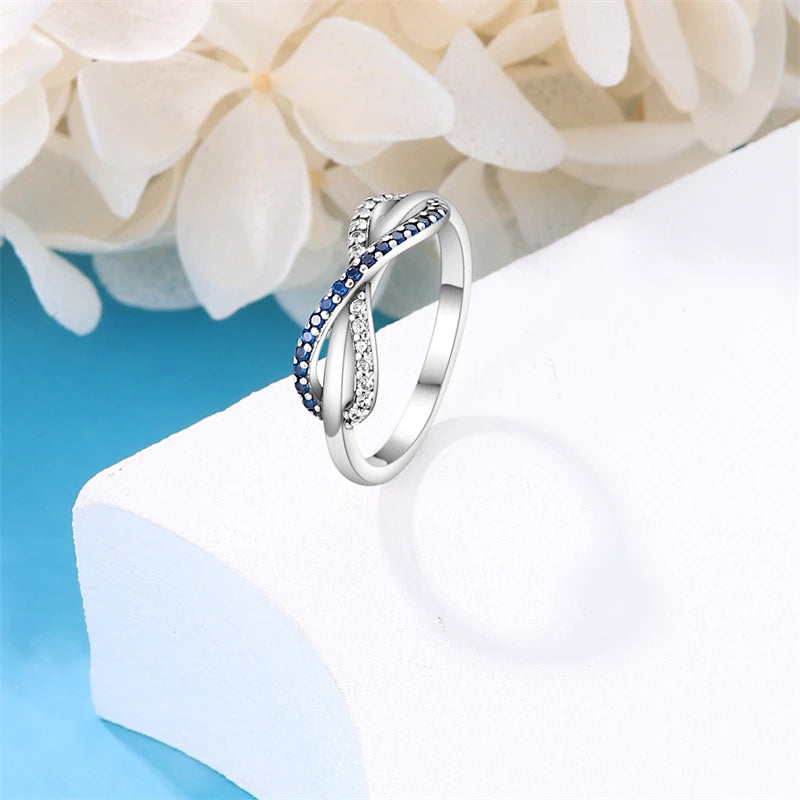 2023 New in Blue Zircon Eye Modeling Rings Jewelry Gift 925 Silver Anniversary Engagement Rings Various Styles One Size Fits All