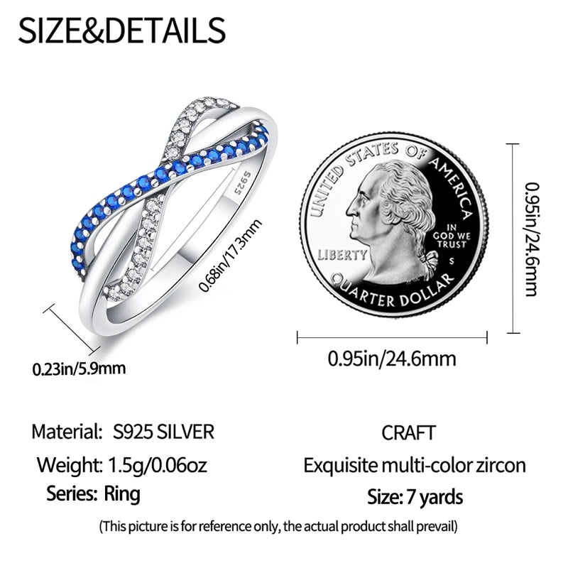 2023 New in Blue Zircon Eye Modeling Rings Jewelry Gift 925 Silver Anniversary Engagement Rings Various Styles One Size Fits All