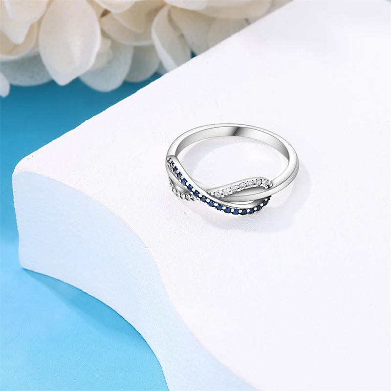 2023 New in Blue Zircon Eye Modeling Rings Jewelry Gift 925 Silver Anniversary Engagement Rings Various Styles One Size Fits All