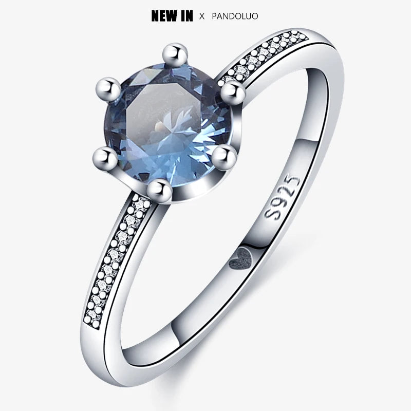 2023 New in Blue Zircon Eye Modeling Rings Jewelry Gift 925 Silver Anniversary Engagement Rings Various Styles One Size Fits All