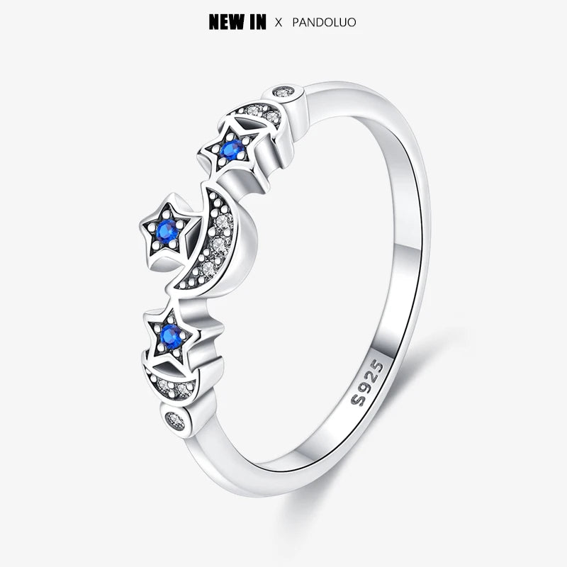 2023 New in Blue Zircon Eye Modeling Rings Jewelry Gift 925 Silver Anniversary Engagement Rings Various Styles One Size Fits All