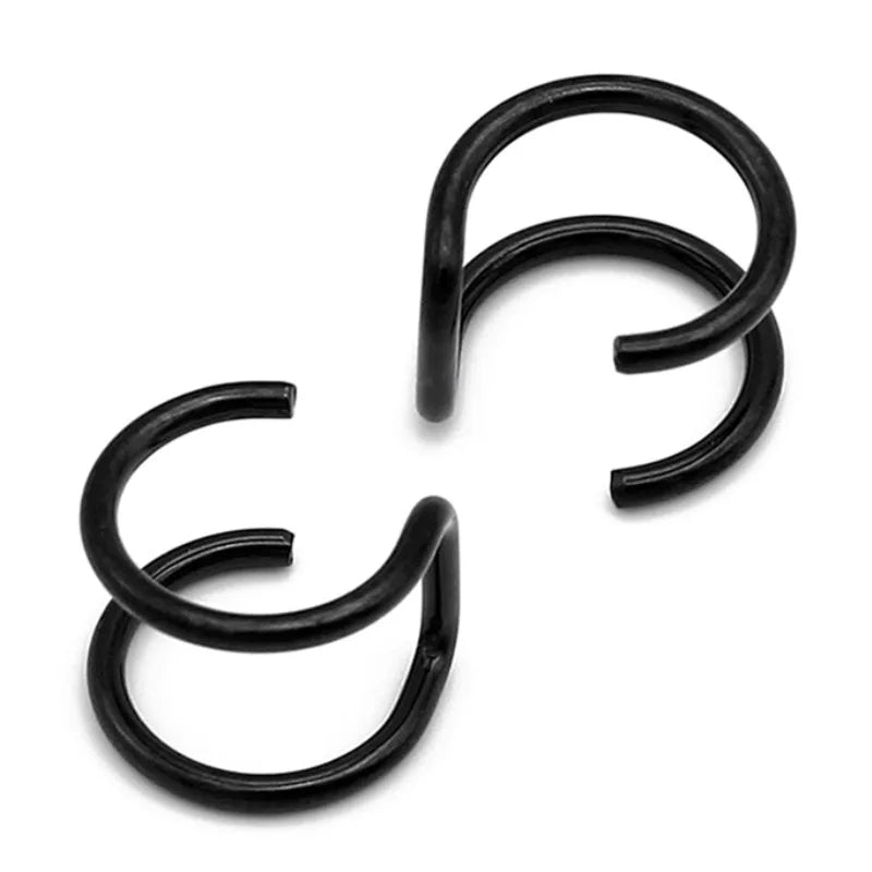2PCS New Punk Titanium Steel Lip Rings Cuff Clip on Fake Labret Piercing Ear Nose Hoops Unisex Women Septum Falso Body Jewelry