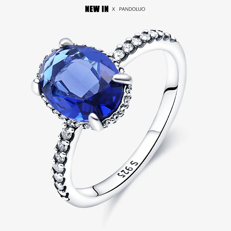 2023 New in Blue Zircon Eye Modeling Rings Jewelry Gift 925 Silver Anniversary Engagement Rings Various Styles One Size Fits All